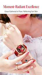 RUIXINE Fashion Woman Watches Waterproof Luminous Date Leather Quartz Wristwatch Elegant Dress Ladies Watch For Woman's Gift
