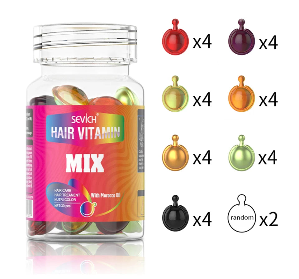 3IN1 Keratin Complex Oil Hair Vitamins Capsule Smooth Silky Hair Mask Repair Thermal Protection Hair Serum Oil Anti Hair Loss