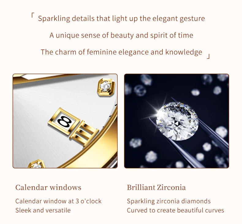 OLEVS 9946 Women Watch Auto Date Stainless steel Waterproof Luminous Automatic Mechanical Watch