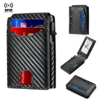 Rfid Credit Card Holder Carbon Fiber Wallets Men Anti Theft Slim Thin Luxury Bank Money Cardholder Case Minimalist Wallet Purse