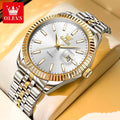 OLEVS 5593 Original Quatz Watch For Men Luxury Top Brand Stainless Steel Waterproof Auto Date HD Luminous Luxury Man Watch