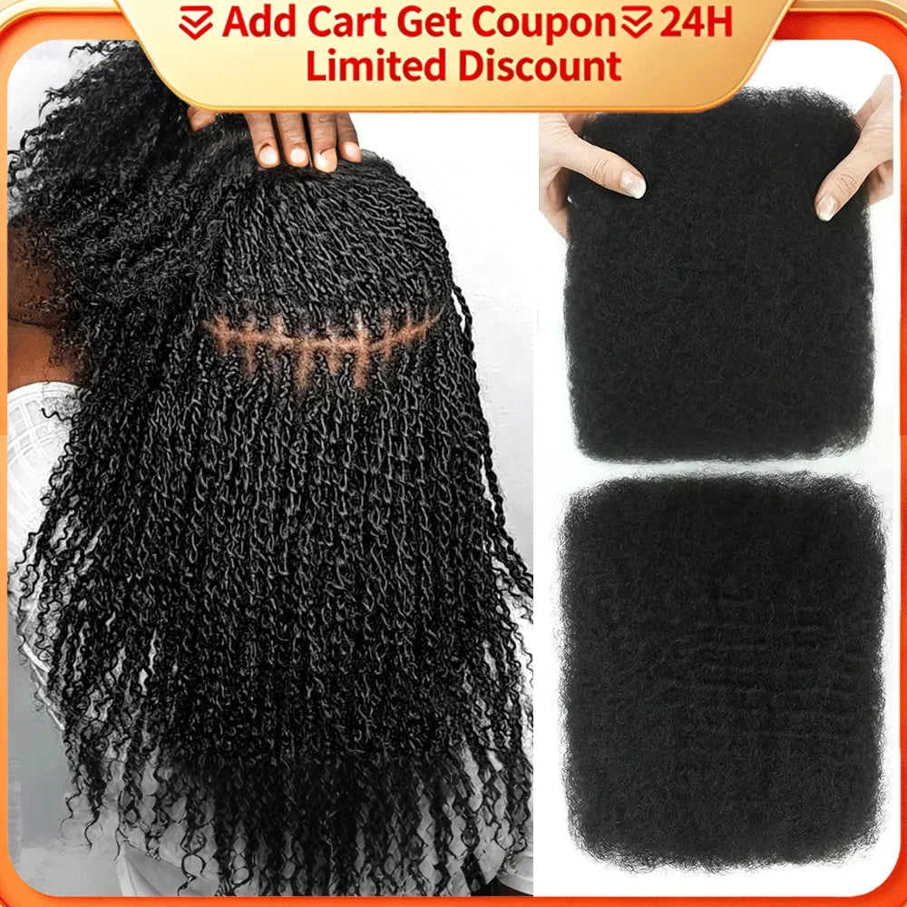 Black Pearl Top QVR Peruvian Kinky Curly Mini Twist Hair 50G/pc Afro Kinky Bulk Human Hair for Braiding 100% Remy Hair Bundles
