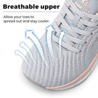 FitVille Women's Sports Shoes Wide Toe Running Jogging Shoes for Women Breathable Casual Gym Trainer Ladies Sneakers Comfort