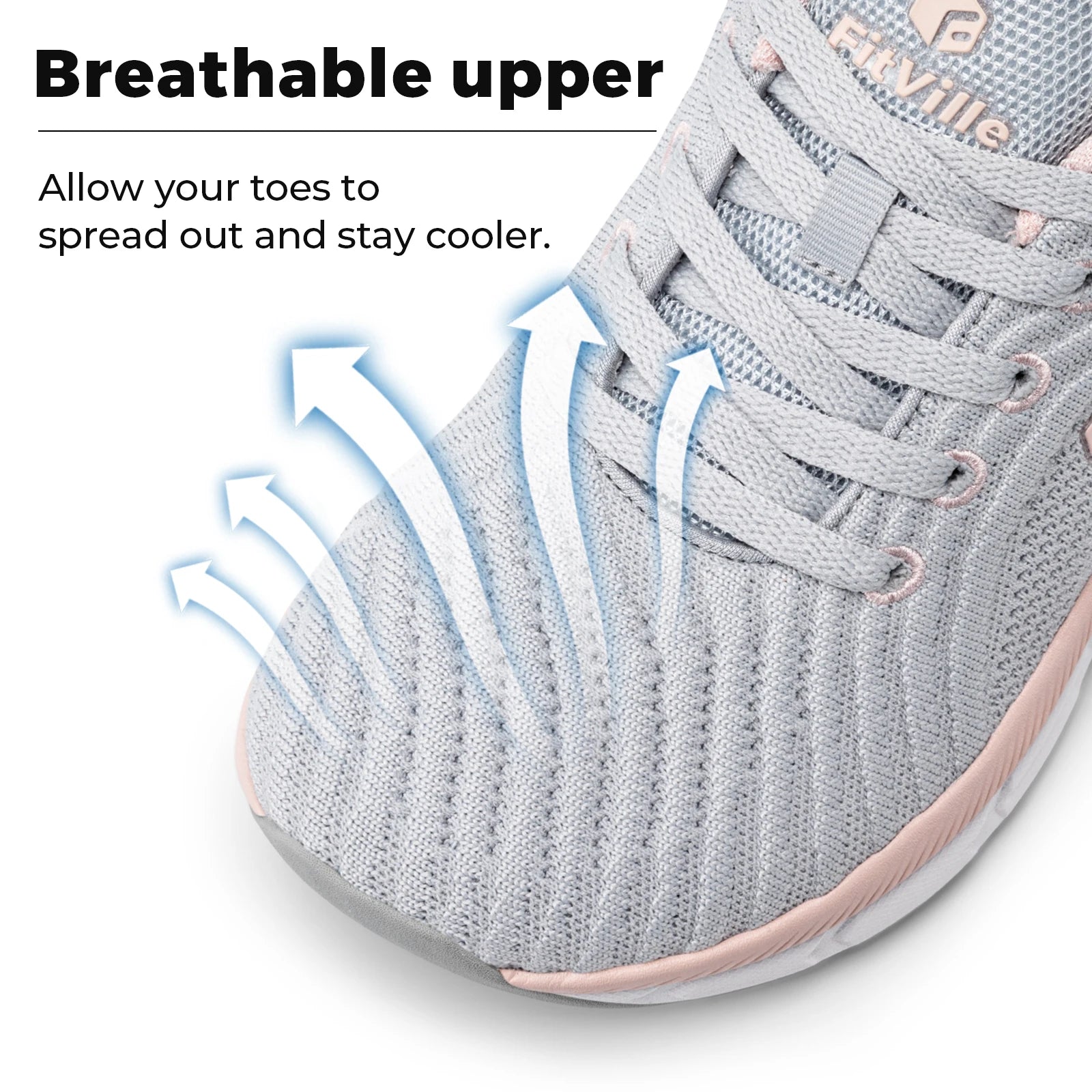 FitVille Women's Sports Shoes Wide Toe Running Jogging Shoes for Women Breathable Casual Gym Trainer Ladies Sneakers Comfort
