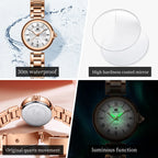 OLEVS 5608 Women Fashion Watch Stainless Steel Calendar Night Light Watch Original Brand Elegant Women Quartz Watch Reloj Mujer