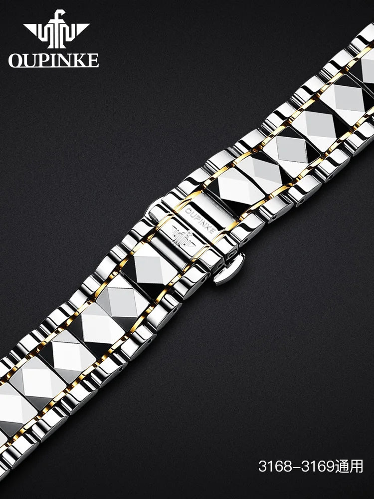 OUPINKE Original Stainless Steel Watchband for Men Watch Universal Watch Strap