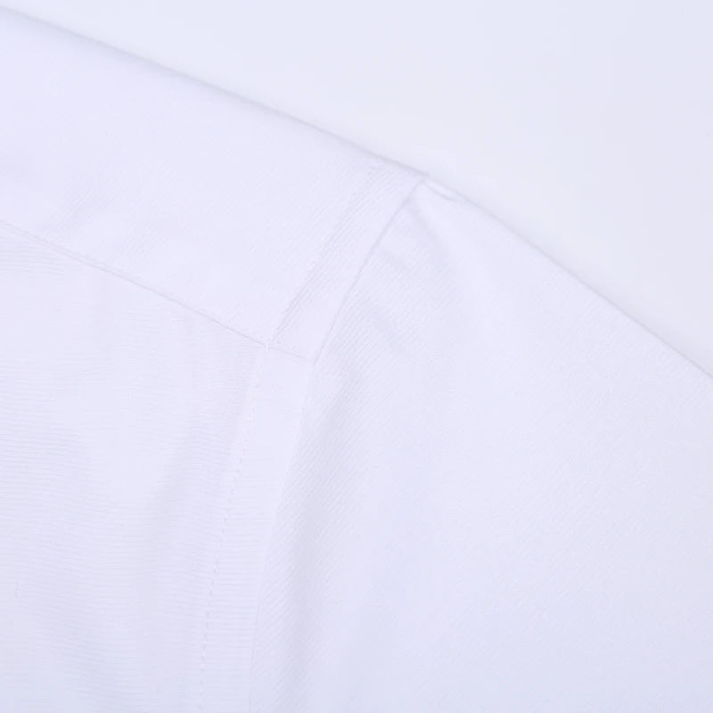 High Quality Free Ironing Men Dress Long Sleeve Shirt 100% Pure Cotton New Solid Male Regular Fit Business Shirt White Blue