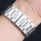 20mm22mm Arc Stainless Steel Watch Band 12/14/16mm 18mm 21mm 24mm Curved Universal Women Men Strap Silver Black Butterfly Buckle