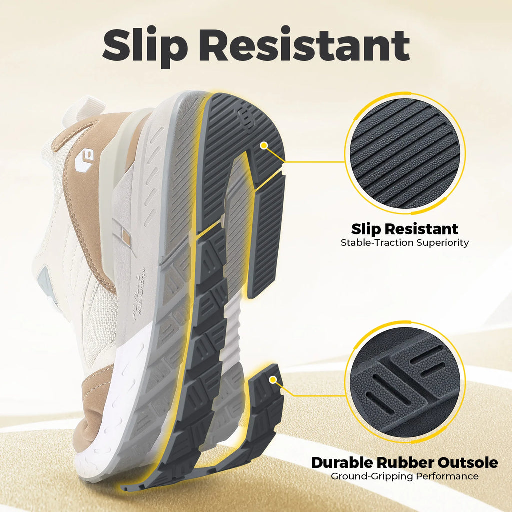 Fitville Extra Wide Walking Shoes for Women Breathable Dad Shoes Retro Casual Sneakers With Arch Support Flat Feet Heel Pain