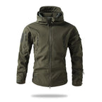 New Soft Shell Tactical Jacket  Men Winter Fleece Hooded Coat Hunting Clothes Outdoor Camouflage CS Tops Waterproof Windproof