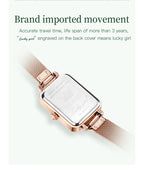 OLEVS 6624 Original Women Watch Luxury Top Green Square Waterproof Clock Fashion Elegant Brand Women Quartz Watch Reloj Mujer