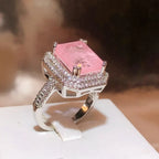 High Quality Pink/blue/Green Zircon Paraiba Ring for Women Party Jewelry Engagement Ring Anniversary Gift 925 Silver Jewelry
