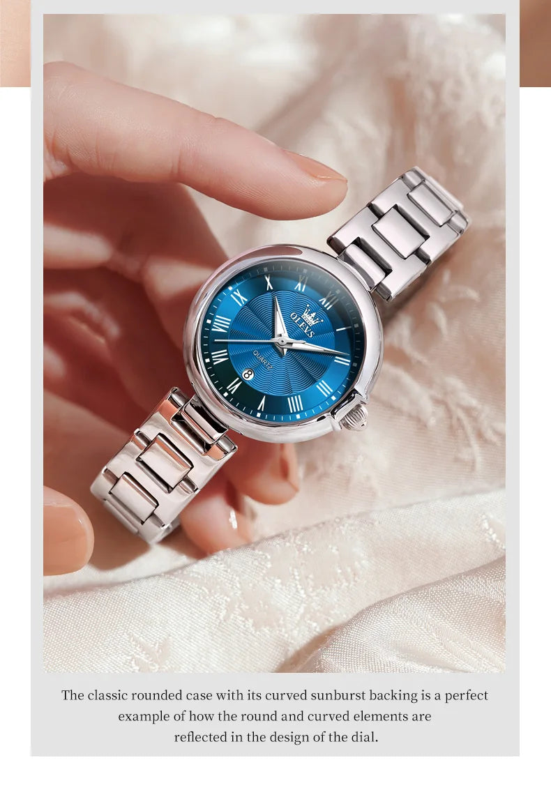 OLEVS 5608 Women Fashion Watch Stainless Steel Calendar Night Light Watch Original Brand Elegant Women Quartz Watch Reloj Mujer
