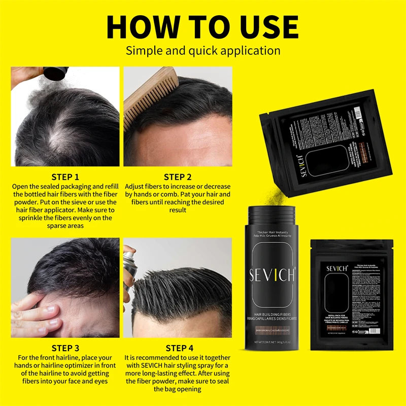 100g Hair Fibers Powder Keratin Hair Building Fiber Instant Hair Loss Conceal Fiber Refill Bag Extension Care Styling Powder