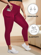 Women's High-Waisted Yoga Pants Plus Size Butt-Lifting Workout Leggings with Pockets Elastic Activewear for Gym & Running