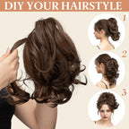 Synthetic Diy Claw Clip In Ponytail Hair Extensions Hairpiece Hair Bun Fake Black Blonde Natural Hair False Pigtail for Women