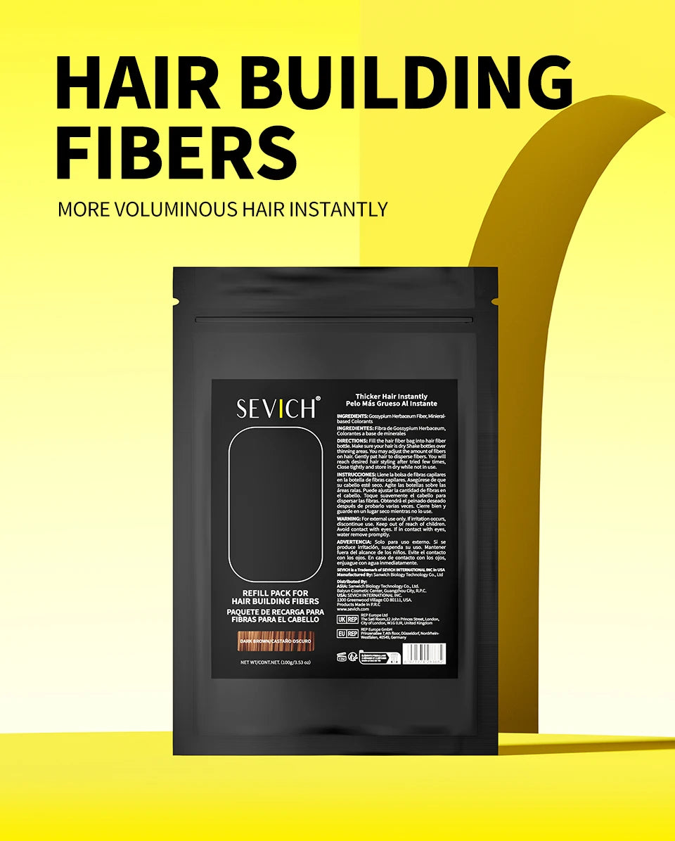 100g Hair Building Fibers Keratin Hair Fibers Powder Instant Hair Fiber Spray Refill Bag Bald Extension Care Thickening Product