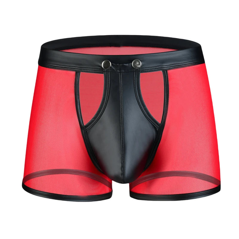 Men's Panties Male Buttons Underpants Man Sexy Mesh Shorts Boxers Underwear Breathable Ropa Interior Hombre Boxershorts for Men