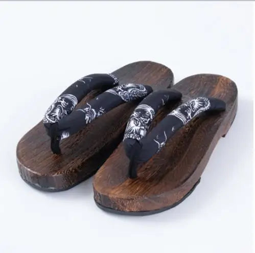 WHOHOLL Geta Anime Anime Cosplay Costumes Japanese Geta Sandals Summer Sandals Men Flat Wooden Shoes Clogs Slippers Flip-flops