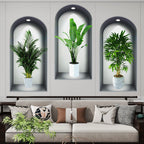 18 Styles Simulated Archway Niche Potted Plant Painting Wall Stickers Bedroom Living Room Hall Peel & Stick Art Mural Decals