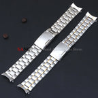 Curved End Watchband Men Women Metal Bracelets 20mm 22mm Stainless Steel Sport Strap Universal Replacement Wristband Accessories
