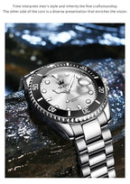 OLEVS 5885 Stainless Steel Calendar Luminous Mens Wristwatch Luxury Stainless Steel Waterproof Quartz Watch for Men Sport Reloj