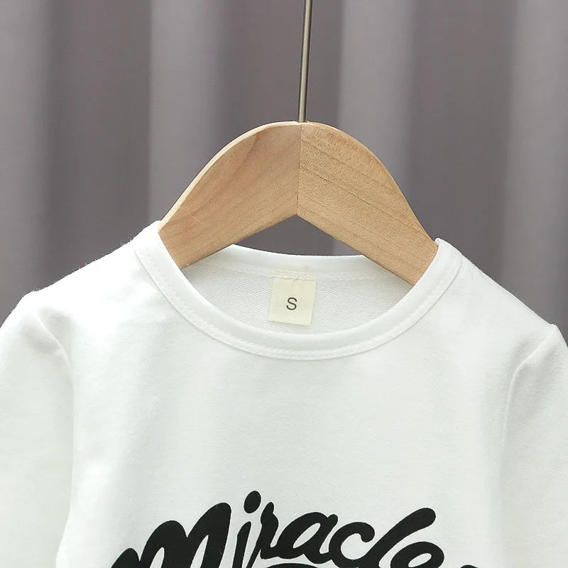Kids Boys Coat+T-Shirt+Pant 3pcs Set Baseball Girls Spring Autumn Letter Print Sweatshirts Fashion Sports Casual Outfits Clothes