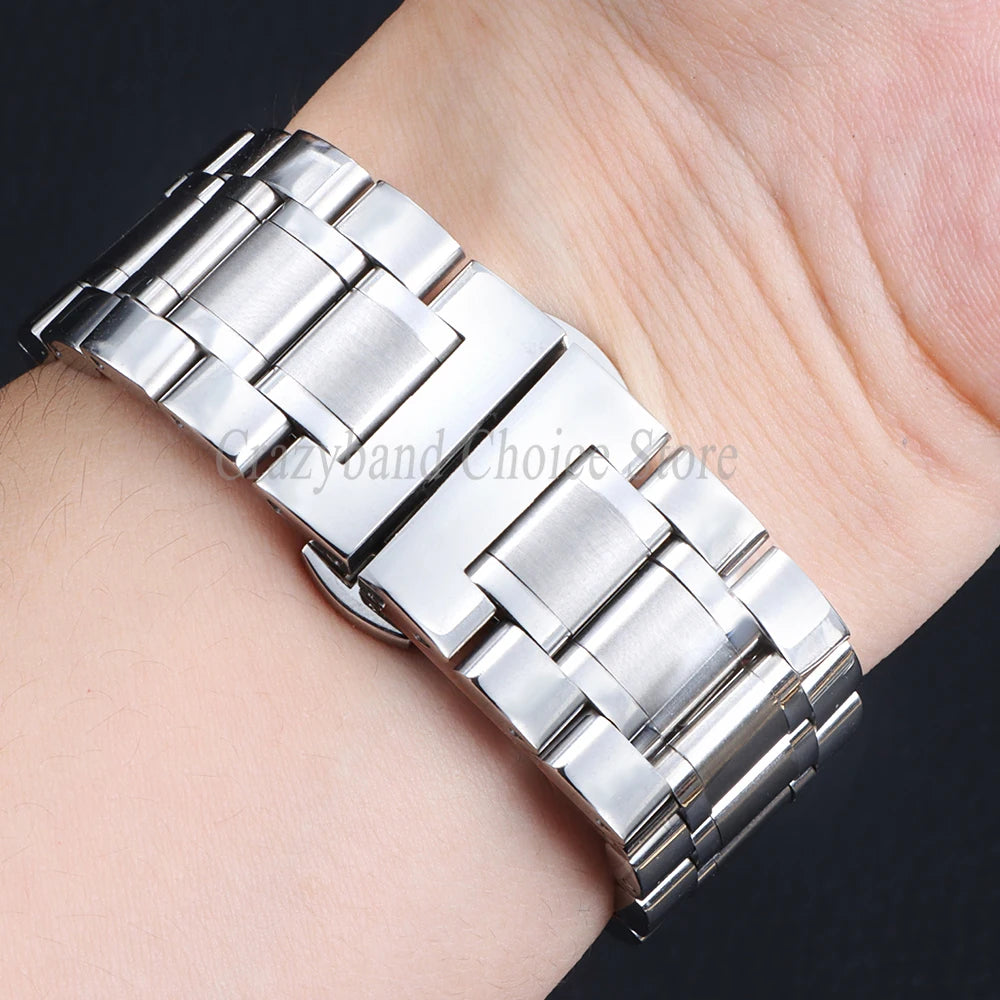 Stainless Steel Band 12mm 14mm 16mm 18mm 20mm 21mm22mm24mm for Seiko for Tissot Watch Strap Metal Replace Men Business WristBelt