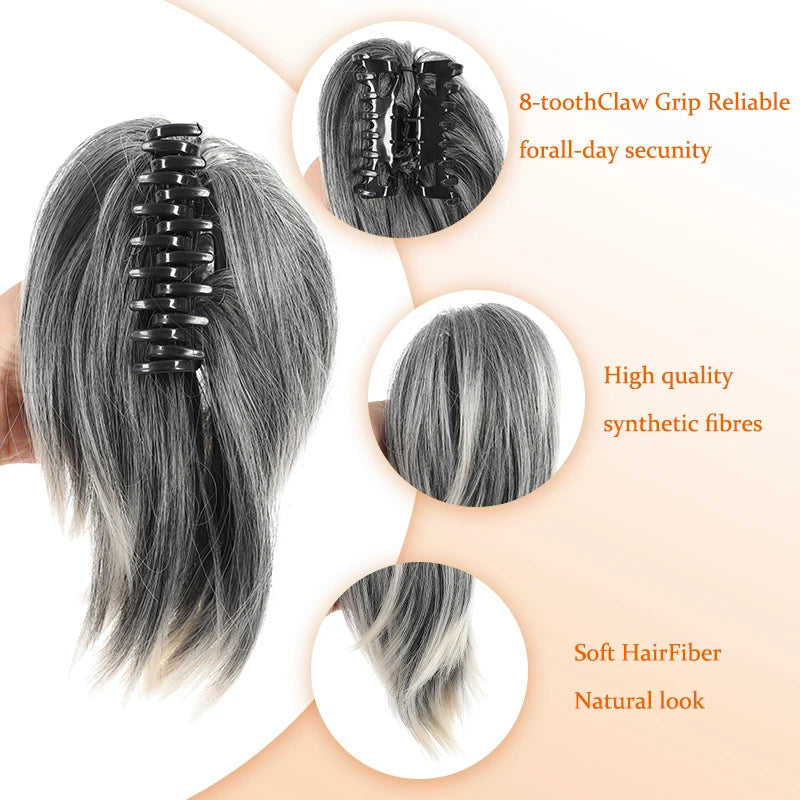 Pinch style messy chicken coop head wig ponytail bun bun bun head straight ponytail