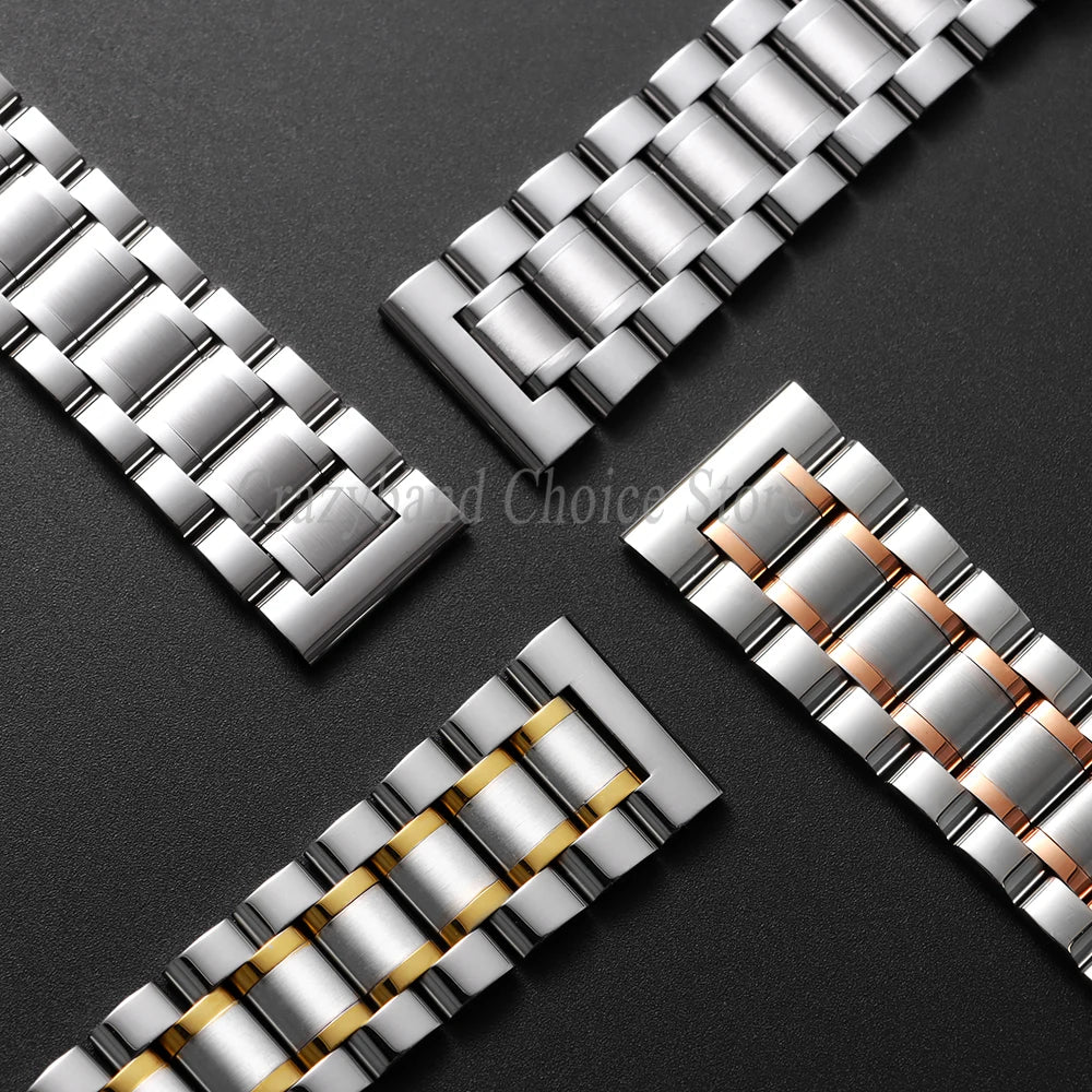 Stainless Steel Band 12mm 14mm 16mm 18mm 20mm 21mm22mm24mm for Seiko for Tissot Watch Strap Metal Replace Men Business WristBelt