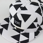 1PC DOPE Fabric triangle block print street dance hip-hop hat trend flat edge baseball hat men's and women's