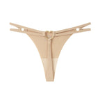 Women’S Low Rise Thong Sexy Panties Double Love Buckle Strap G-String Sports Thongs Breathable Underpants for Fine Womens Белье