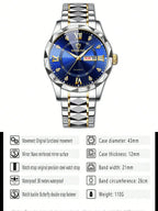 BINBOND 2pcs/Set Couple Watches Fashion Diamond Valentine Day Gift Stainless Steel Watch Men Women 30M Waterproof Quartz Watch