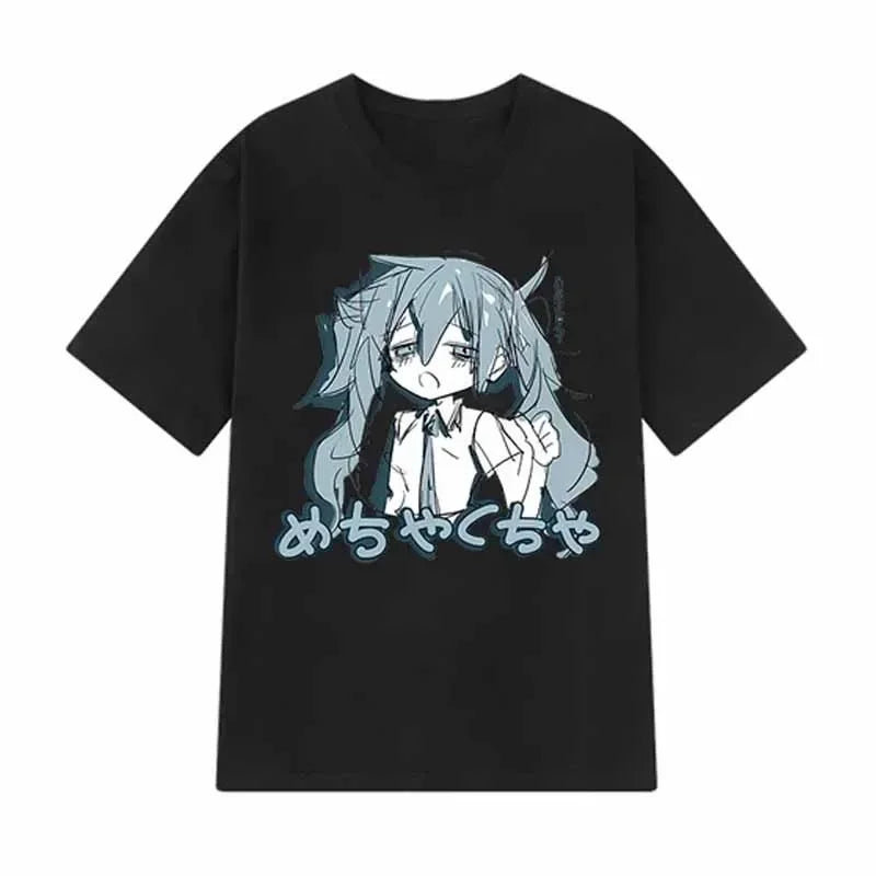 Japanese Y2K Anime Women T-shirt Loose Streetwear Casual Tees Short-sleeved Hip-hop Harajuku Tops Women Clothing gothic tops