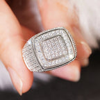 Huitan Sparkling Women Rings for Wedding Engagement Accessories Luxury Silver Color Full Bling Iced Out Gorgeous Female Jewlery