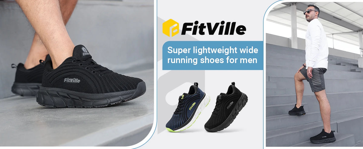 FitVille Wide Toe Box Shoes For Women Breathable Wide Fit Running Shoe Lightweight for Swollen Feet with Cushioned Relief Pain