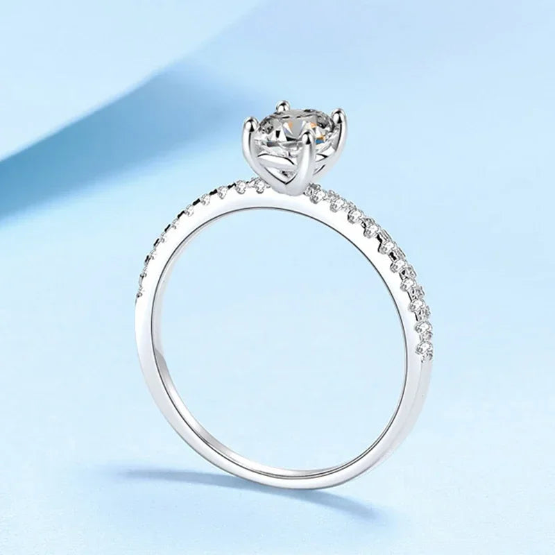 NeeTim 1ct 2ct Oval Cut Moissanite Ring for Women 925 Sterling Silver with Gold Plated Lab Diamond Rings Bands Fine Jewelry Gift
