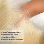613 Honey Blonde 250% Density 13x6 HD Transparent Lace Front Human Brazilian Hair Wigs For Women Straight 13x4 Lace Frontal Wig