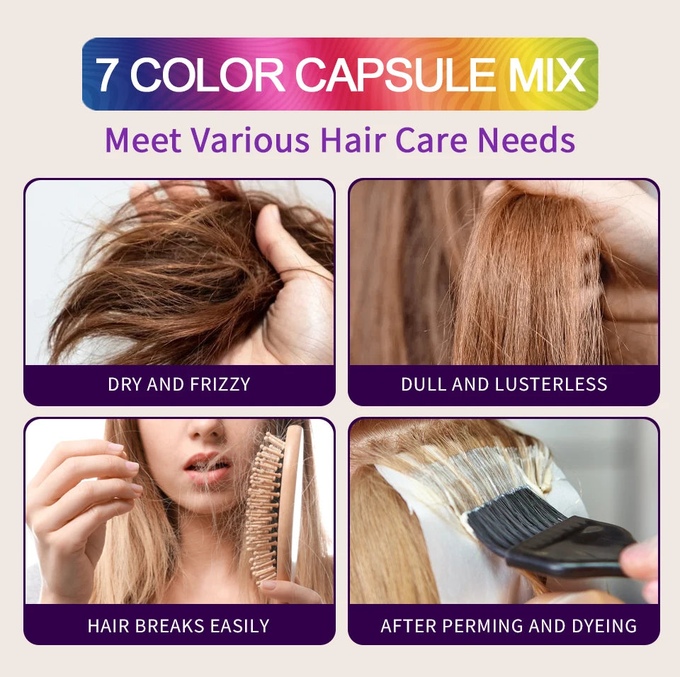3IN1 Keratin Complex Oil Hair Vitamins Capsule Smooth Silky Hair Mask Repair Thermal Protection Hair Serum Oil Anti Hair Loss