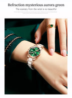 OLEVS 3606 Luxury Women Watch Camellia Quartz Japan Movement 30M Waterproof Watch For Women Ceramics Women Mechanical Watch