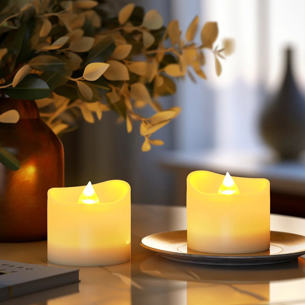 Flameless LED Electronic Candle with Remote Control LED Lighting with Flickering Flame Tea Lights Wedding Party Home Decor