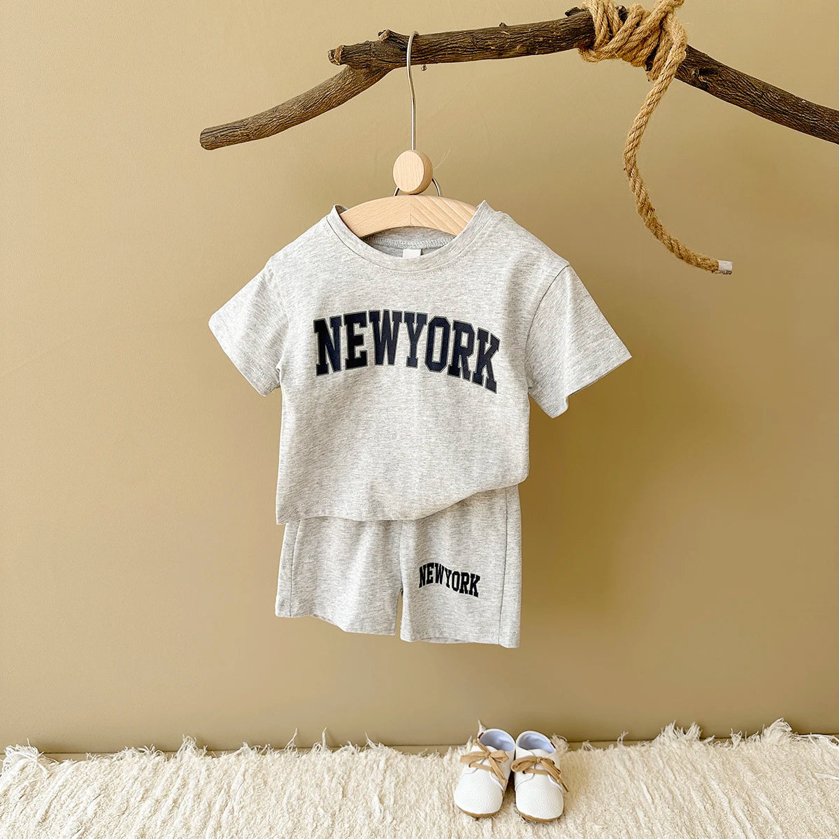 2PCS Newborn Baby Boys Clothes T-shirt+Shorts Set Letter Printed Sports Set Summer New Baby Girl Infant Outfit Set