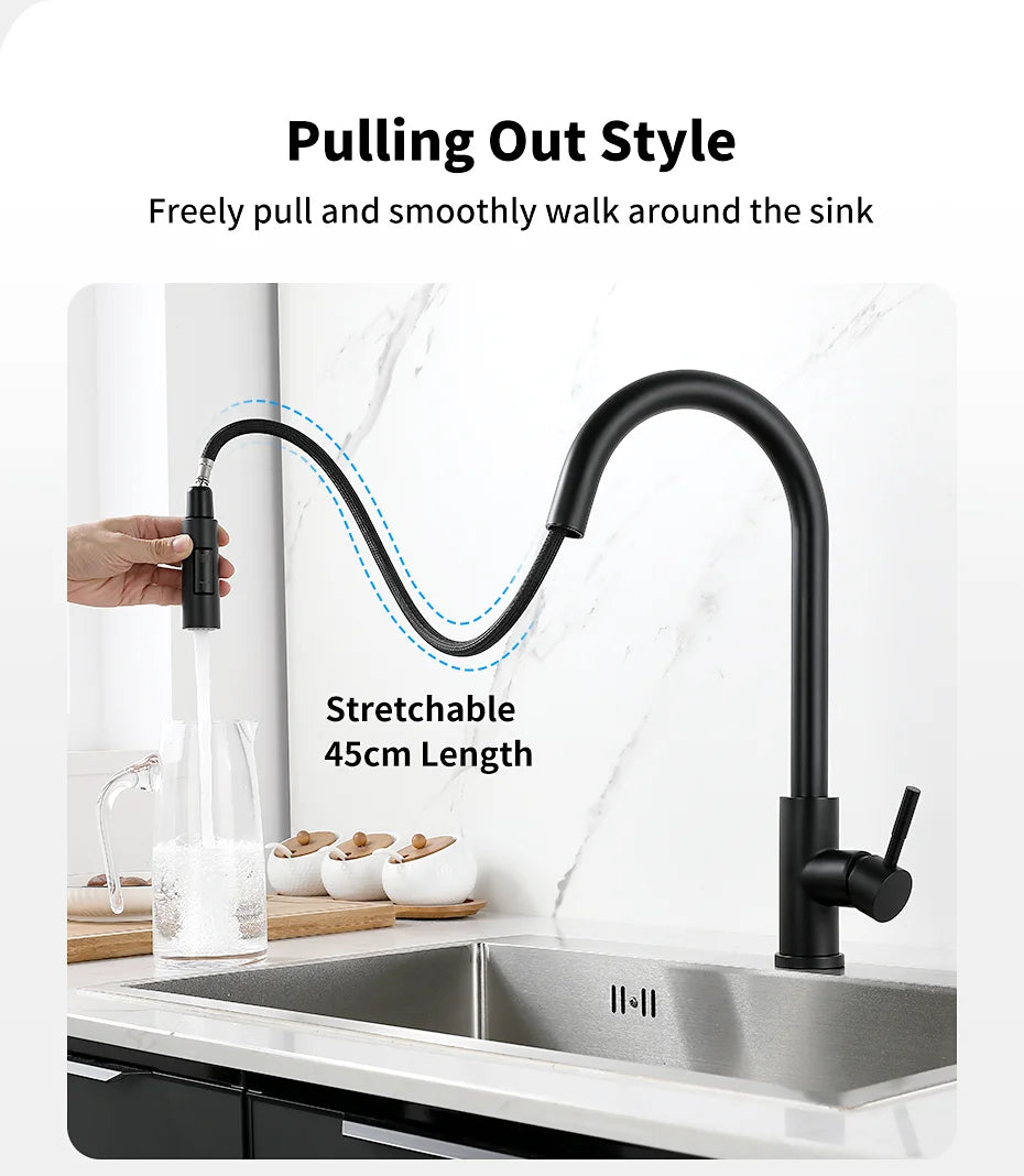 Smart Touch Kitchen Faucets Crane For Sensor Kitchen Water Tap Sink Mixer Rotate Touch Faucet Sensor Water Mixer KH-1015