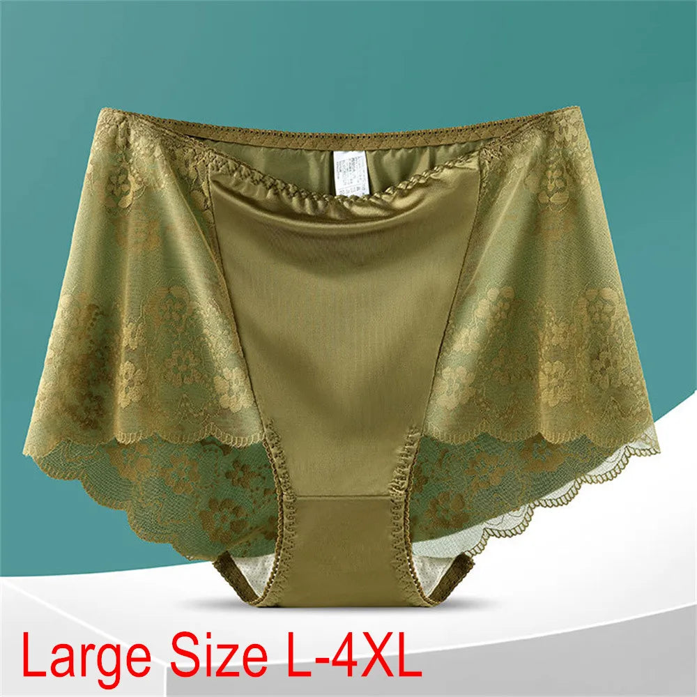 L-4XL Women High Waist Panties Women Plus Size Sexy Transparent Underwear Seamless Female Briefs Hollow Out Lingerie