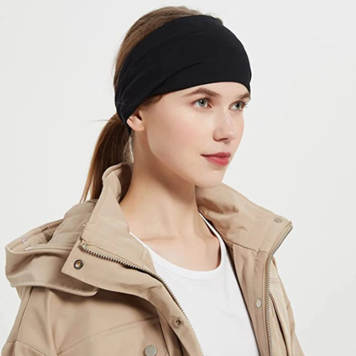 Thick Non Slip Yoga Headbands for Women, Wide Elastic Boho Hair Band, Sweat Wicking Sports Headband for Running Gym Workout