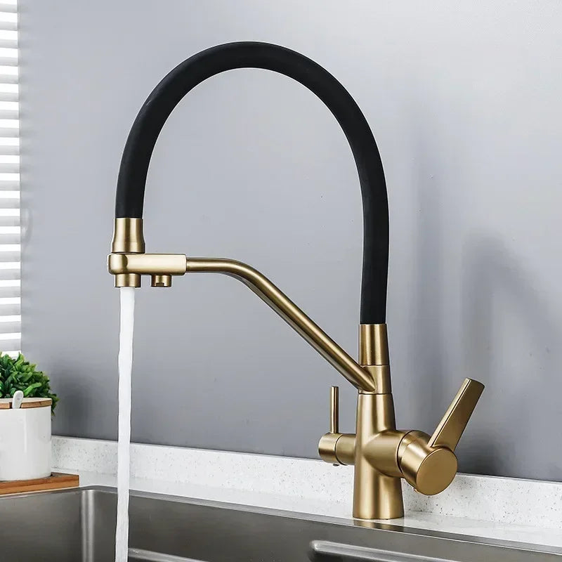 360 Rotate 3-in-1 Kitchen Sink Faucet Water Filter Tap Purification Mixer for Hot Cold and Purified Drinking Water