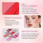 Cream&Powder Blush Palette Natural Long-lasting High Pigment  Blush Makeup Contour Powder Beauty Peach Pink Korean Makeup Blush