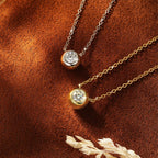 Abestecom 14K Gold Plated D Color VVS1 Moissanite Water Drop Pendant Necklace Adjustable Chain Valentine Gift Jewelry For Women
