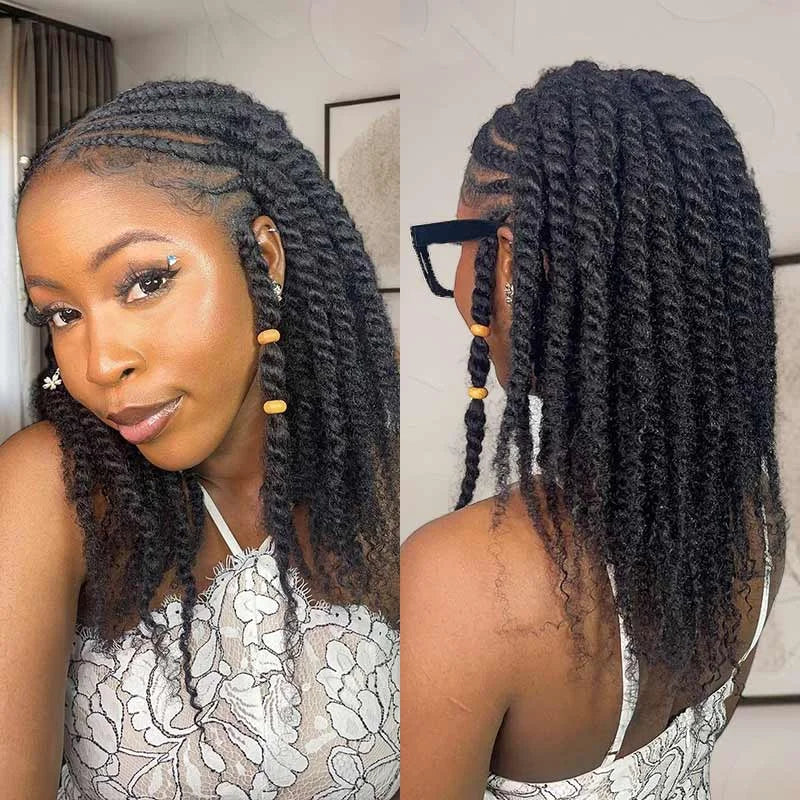 Black Pearl Top QVR Peruvian Kinky Curly Mini Twist Hair 50G/pc Afro Kinky Bulk Human Hair for Braiding 100% Remy Hair Bundles