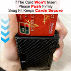 RFID Blocking Men Slim Smart Wallets Magnet Carbon Fiber Credit Card Holder with Front Pocket Minimalist Wallet Cardholder Case